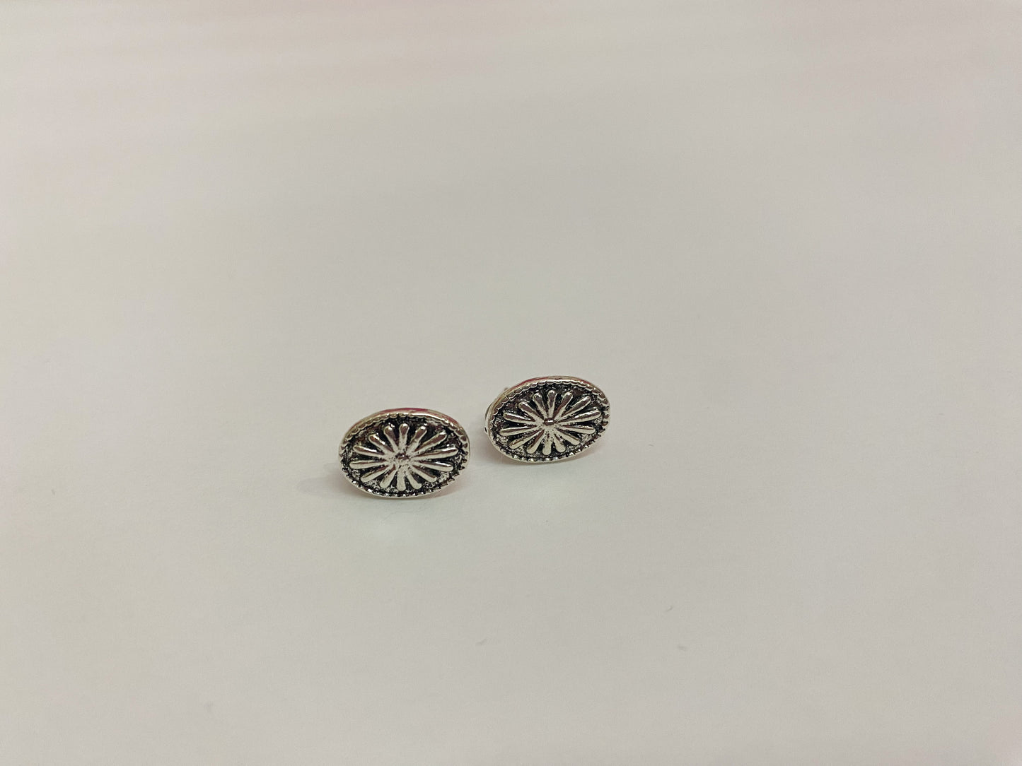 Silver Concho Studded Earrings