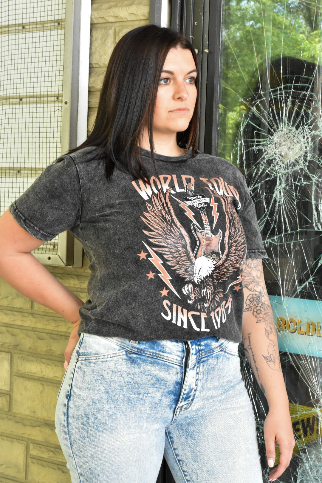 World Tour Washed Graphic Tee