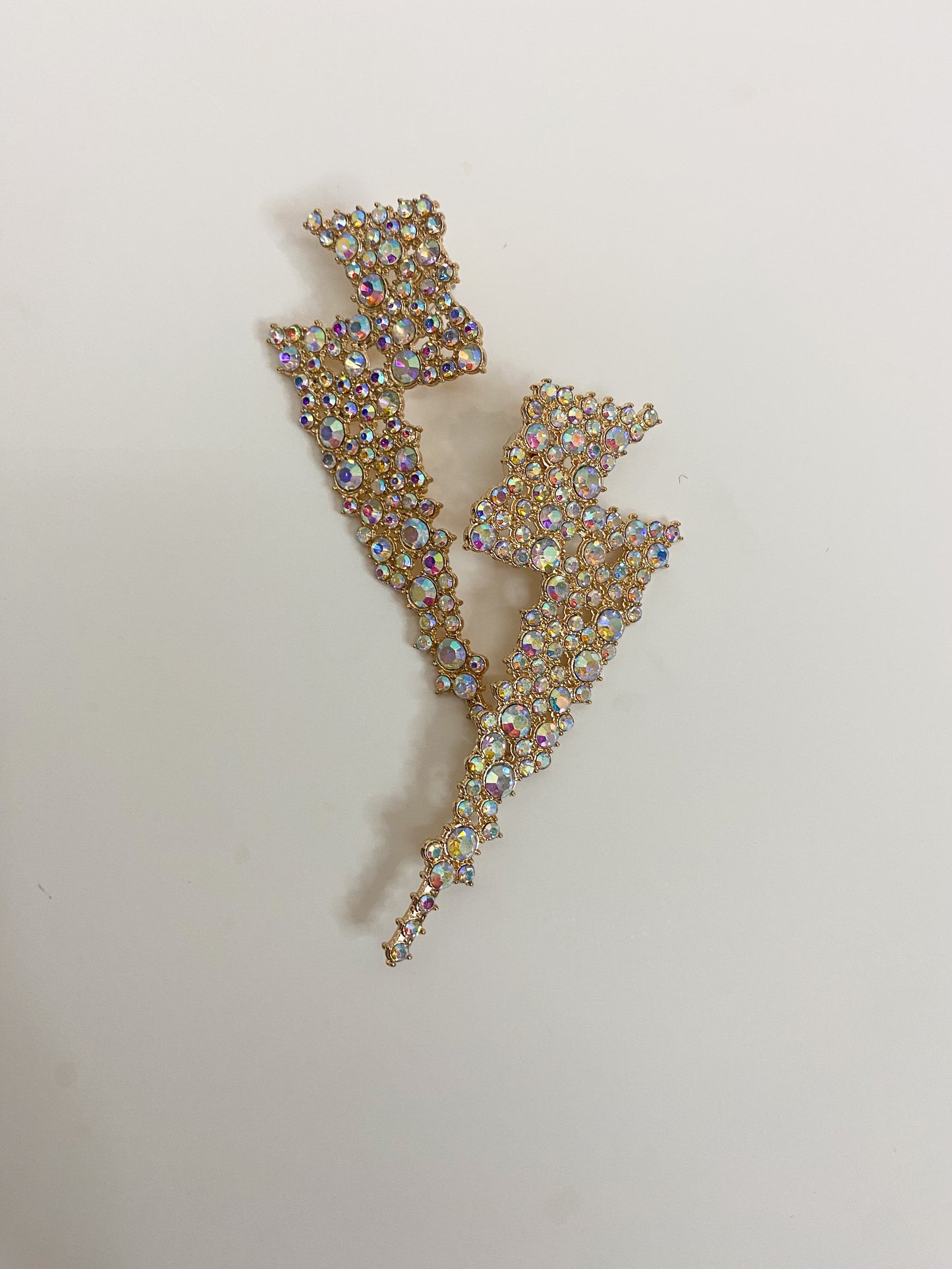 Rhinestone Lightning Stud Earrings