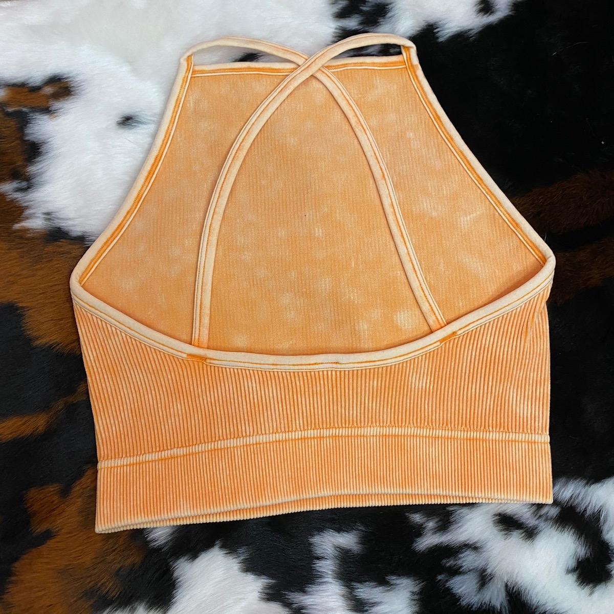 Ribbed Halter Neck Cropped Tank