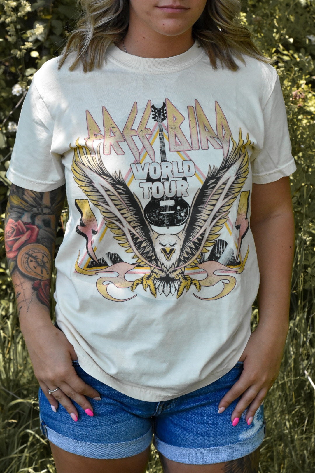 Free Bird Pink Graphic Tee