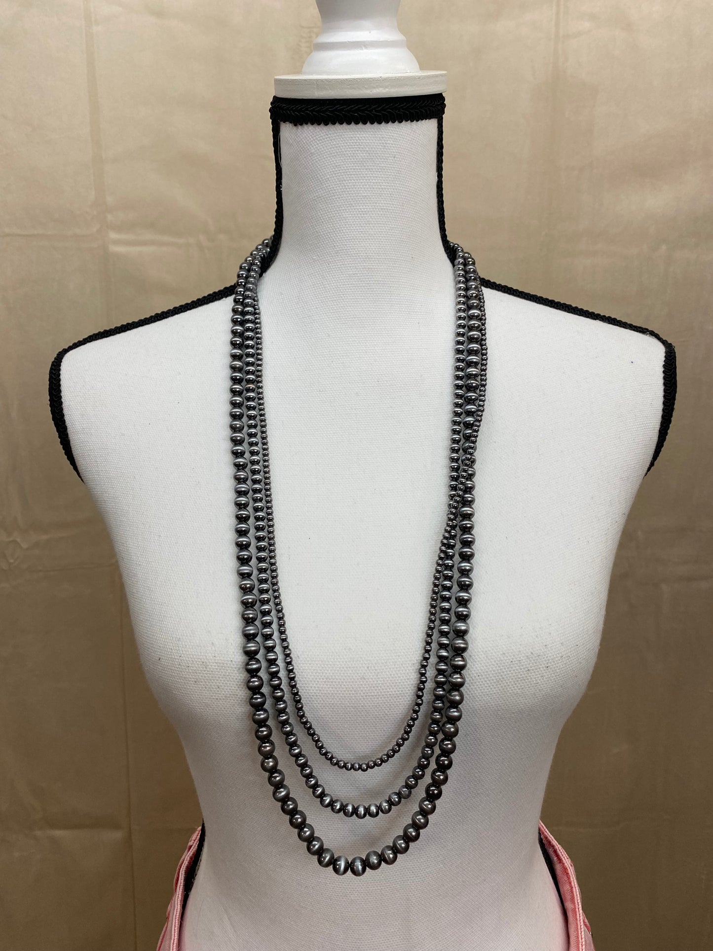 Navajo Pearl Long Layered Necklace