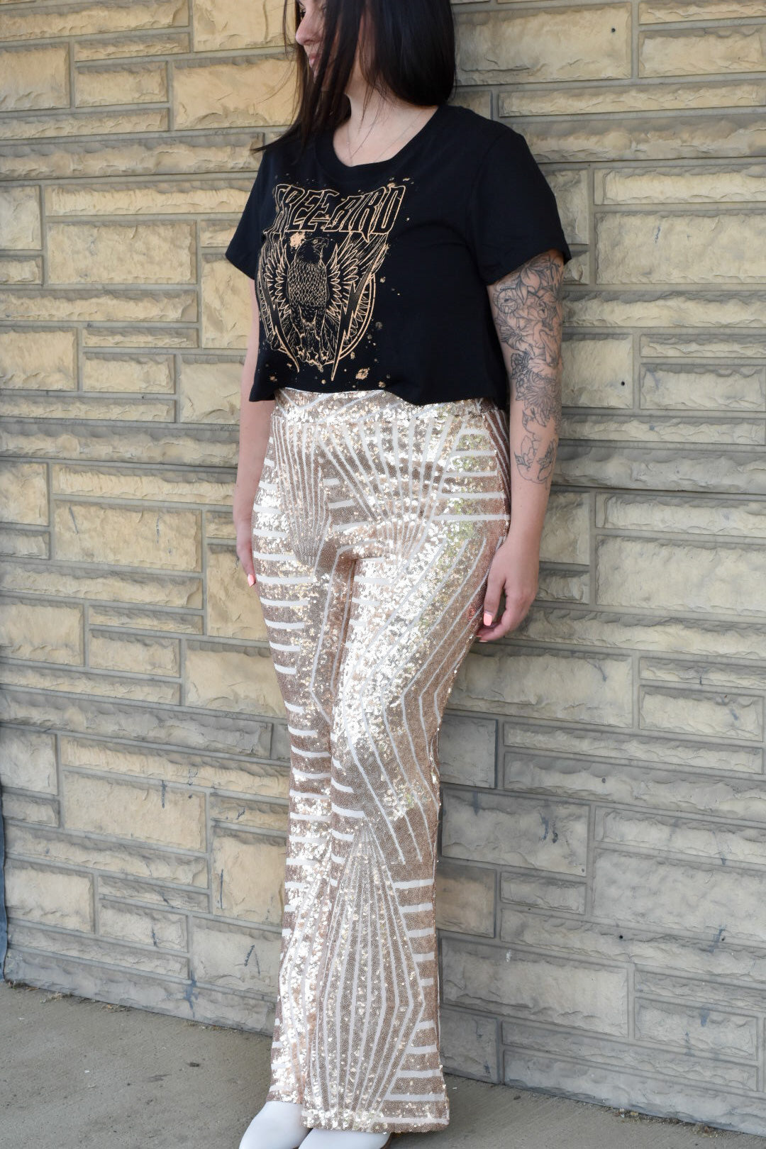 Free Bird Eagle Cropped Graphic Tee