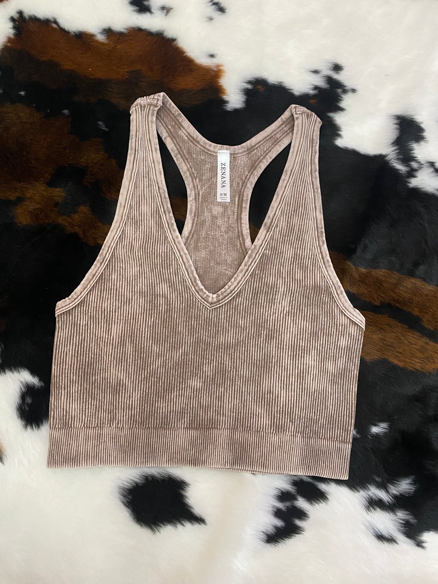 Ribbed V Neck Bralette