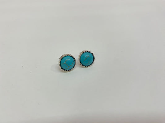 Basic Rounded Turquoise Studded Earrings